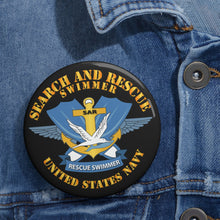 Load image into Gallery viewer, Custom Pin Buttons - Navy - Search and Rescue Swimmer