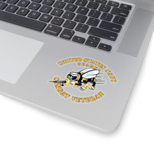 Load image into Gallery viewer, Kiss-Cut Stickers - Navy - Seabee - Combat Veteran - No Shadow