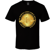 Load image into Gallery viewer, Emblem - USMC - Force Recon on USMC Gold T Shirt