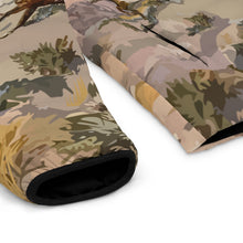 Load image into Gallery viewer, Men's Puffer Jacket (AOP) - Old West Cowboys Wrangling the Herd w Text