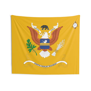 Indoor Wall Tapestries - 2nd Battalion, 8th Cavalry Regiment - (Honor and Courage) - Regimental Colors Tapestry