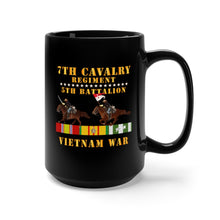 Load image into Gallery viewer, Black Mug 15oz - Army - 5th Battalion, 7th Cavalry Regiment - Vietnam War wt 2 Cav Riders and VN SVC X300