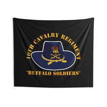 Load image into Gallery viewer, Indoor Wall Tapestries - Army - 10th Cavalry Regiment w Cav Hat - Buffalo Soldiers