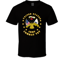 Load image into Gallery viewer, Emblem - US Army Center - Combat Veteran - blk - T-Shirts - Classic