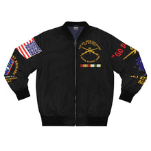 Load image into Gallery viewer, AOP Bomber Jacket - Army - 1st Bn 60th Infantry ("Go Devils"), 72nd Infantry Bde Ft. Richardson, AK with Cold War Ribbons