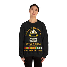 Load image into Gallery viewer, Unisex Heavy Blend Crewneck Sweatshirt - Army - Jumping Mustangs w DUI - ABN Basic - 1st Bn 8th Cav w VN