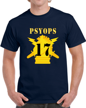 Load image into Gallery viewer, Army - Psyops W Branch Insignia - 17th Battalion Numeral - Line X 300 Classic T Shirt