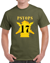 Load image into Gallery viewer, Army - Psyops W Branch Insignia - 17th Battalion Numeral - Line X 300 Classic T Shirt