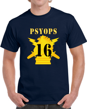 Load image into Gallery viewer, Army - Psyops W Branch Insignia - 16th Battalion Numeral - Line X 300 Classic T Shirt