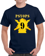 Load image into Gallery viewer, Army - Psyops W Branch Insignia - 9th Battalion Numeral - Line X 300 Classic T Shirt