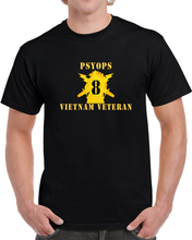 Load image into Gallery viewer, Army - Psyops W Branch Insignia - 8th Battalion Numeral - W Vietnam Vet Below X 300 Classic T Shirt