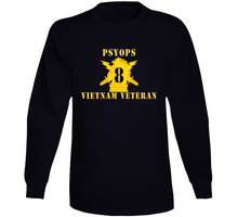 Load image into Gallery viewer, Army - Psyops W Branch Insignia - 8th Battalion Numeral - W Vietnam Vet Below X 300 Long Sleeve