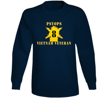 Load image into Gallery viewer, Army - Psyops W Branch Insignia - 8th Battalion Numeral - W Vietnam Vet Below X 300 Long Sleeve