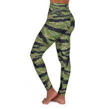 Load image into Gallery viewer, High Waisted Yoga Leggings - Military Tiger Stripe Jungle Camouflage