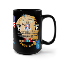 Load image into Gallery viewer, Black Mug 15oz - Gulf War Combat Veteran, Bravo Company, 2nd Battalion, 327th Infantry Regiment, 101st Airborne Division