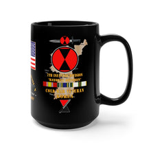 Load image into Gallery viewer, Black Mug 15oz - Army - 7th Infantry Div - Bayonet Division - Camp Casey Korea - Tong Du Chon - Cold War Veteran