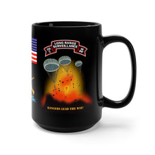 Load image into Gallery viewer, Black Coffee Mug 15oz - Army - Company C, 58th Infantry, - Nellingen Germany w Long Range Surveillance Scroll with Cold War Service Ribbons