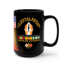 Load image into Gallery viewer, Black Mug 15oz - Army - Vietnam Veteran - 1st Signal Brigade - Combat Communicator "First to Communicate" with Vietnam Service Ribbons