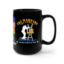 Load image into Gallery viewer, Black Mug 15oz - Amy, Navy, Marines, Air Force, National Guard, USCG, Ski Warfare - Ski Combat - Winter Warfare - Winter Soldier