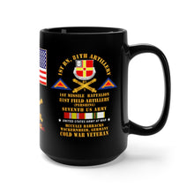 Load image into Gallery viewer, Black Mug 15oz - 1st Battalion, 81st Artillery, 56th Artillery - PERSHING Wackernheim, Germany with COLD War Service