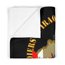 Load image into Gallery viewer, Soft Fleece Blanket - Army - Buffalo Soldiers in Iraq - Cavalrymen at War - 9th Cav Guidon