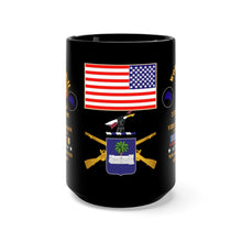 Load image into Gallery viewer, Black Mug 15oz - Army - World War II - 25th Infantry Regiment - "Buffalo Soldiers" 93rd Infantry Division with WWII Pacific Theater Ribbons
