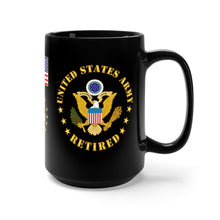 Load image into Gallery viewer, Black Mug 15oz - Army - Specialist 8th Class - SP8 - Retired