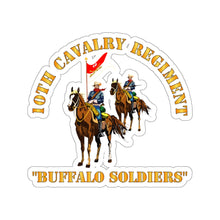 Load image into Gallery viewer, Kiss-Cut Stickers - Army - 10th Cavalry Regiment w Cavalrymen - Buffalo Soldiers