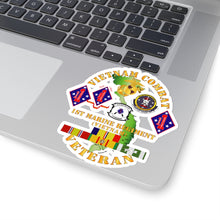 Load image into Gallery viewer, Kiss-Cut Stickers - USMC - Vietnam Combat Vet w 1st Marine Regt w BNs w CAR VN SVC