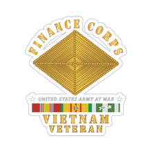 Load image into Gallery viewer, Kiss-Cut Stickers - Army - Finance Corps - Vietnam Vet w VN SVC X300
