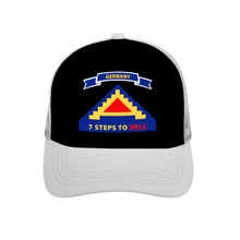 Load image into Gallery viewer, US Seventh Army - "7 Steps to Hell" with Germany Tab - Unisex Adjustable - DTG Mesh Baseball Hat