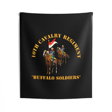 Load image into Gallery viewer, Indoor Wall Tapestries - Army - 10th Cavalry Regiment w Cavalrymen - Buffalo Soldiers