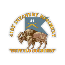 Load image into Gallery viewer, Kiss-Cut Stickers - Army - 41st Infantry Regiment - Buffalo Soldiers w 41st Inf Guidon X 300