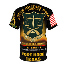 Load image into Gallery viewer, Unisex AOP - 502nd Military Police (MP) Company - 2nd Armored Division - Hell on Wheels - Fort Hood, TX - ''Honor Pro Militibus''