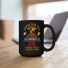 Load image into Gallery viewer, Black Mug 15oz - USMC - WWII - 3rd Bn, 5th Marines - w PAC SVC