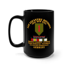 Load image into Gallery viewer, Black Mug 15oz - Army - 1st Infantry Division Forward - Germany w COLD WAR SVC