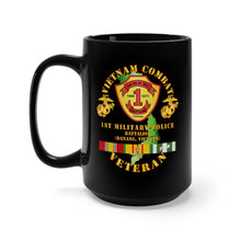 Load image into Gallery viewer, Black Mug 15oz - USMC - Vietnam Combat Vet - 1st MP Bn - DaNang - VN SVC