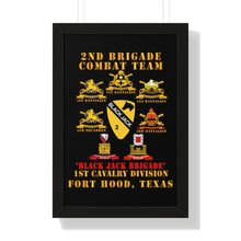Load image into Gallery viewer, Framed Vertical Poster - Army - 2nd BCT, 1st Cav Division - BlackJack - All Sub Units w Ribbon X 300