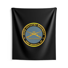 Load image into Gallery viewer, Indoor Wall Tapestries - Army - 25th Infantry Regiment - Fort Missoula, MT - Buffalo Soldiers w Inf Branch V1