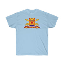 Load image into Gallery viewer, Unisex Ultra Cotton Tee - Army - 57th Artillery Brigade - Shoulder Sleeve Insignia (SSI) with Artillery Branch and Ribbon - American Patriot