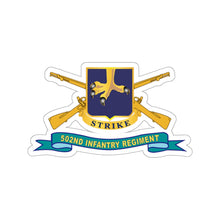 Load image into Gallery viewer, Kiss-Cut Stickers - Army - 502nd Infantry Regiment - DUI w Br - Ribbon X 300