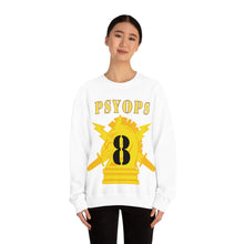 Load image into Gallery viewer, Unisex Heavy Blend Crewneck Sweatshirt - Army - PSYOPS w Branch Insignia - 8th Battalion Numeral - Line X 300 - Hat