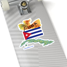 Load image into Gallery viewer, Kiss-Cut Stickers - Cuba - Cuba with Palm and Map Green X 300