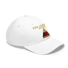 Load image into Gallery viewer, Unisex Twill Hat - 2nd Armored Division - Shoulder Sleeve Insignia (SSI) without Text - "Hell on Wheels" - Direct to Garment (DTG) Printed