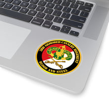 Load image into Gallery viewer, Kiss-Cut Stickers - Army - 3rd Armored Cavalry Regiment DUI - Red White - Blood and Steel