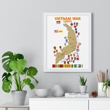 Load image into Gallery viewer, Premium Framed Vertical Poster - Map - Vietnam Units - 3 wo DS