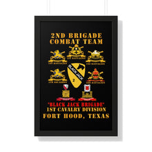 Load image into Gallery viewer, Framed Vertical Poster - Army - 2nd BCT, 1st Cav Division - BlackJack - All Sub Units w Ribbon X 300