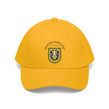 Load image into Gallery viewer, Unisex Twill Hat - 1st Special Forces Group (SFG) (Airborne) Flash with Crest with Text - Direct to Garment (DTG) - Printed