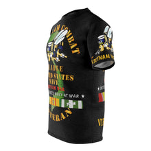 Load image into Gallery viewer, Unisex AOP Cut & Sew Tee - US Navy Seabee - Vietnam Veteran with Bee and Vietnam Service Ribbons