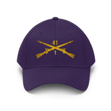 Load image into Gallery viewer, Unisex Twill Hat - 1st Battalion, 41st Infantry Regiment with Infantry Branch without Text - Direct to Garment (DTG) - Printed